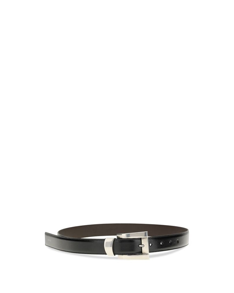 Versace Black Calf Leather Bos Taurus Regular Belt 