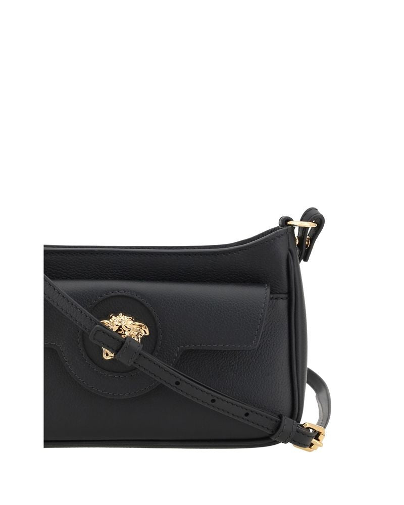 Versace Black Calf Leather Bos Taurus Shoulder Bag Glam Steals
