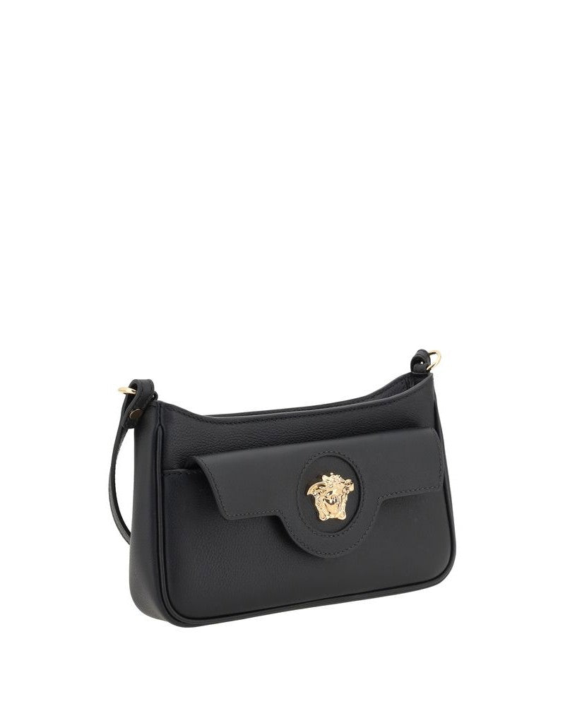 Versace Black Calf Leather Bos Taurus Shoulder Bag Glam Steals