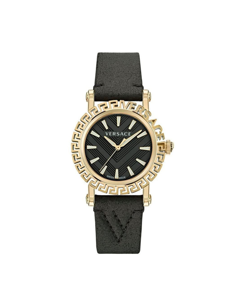 Versace Black Fur Dress Watch Glam Steals