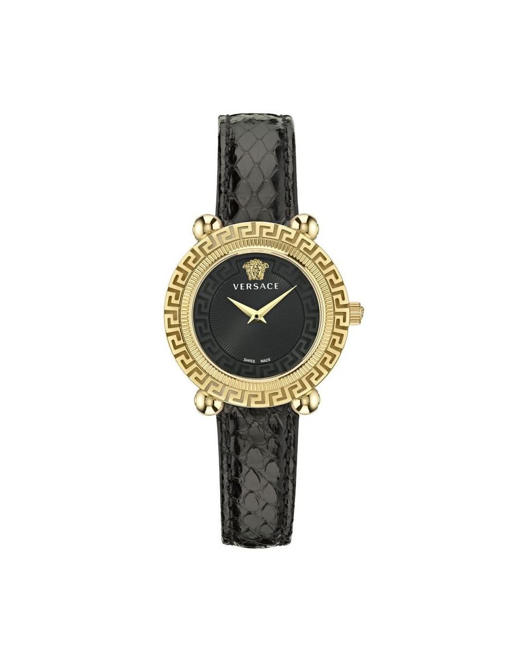 Versace Black Fur Dress Watch 