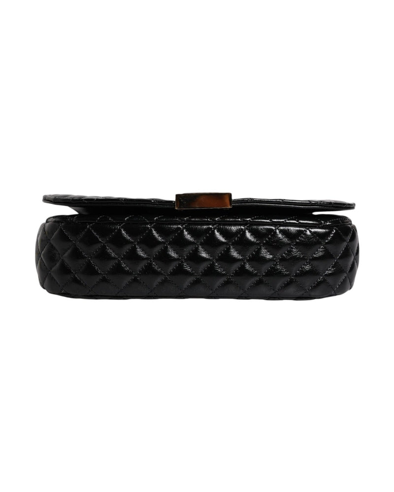 Versace Black Leather Calf Quilted Shoulder Strap Bag Glam Steals