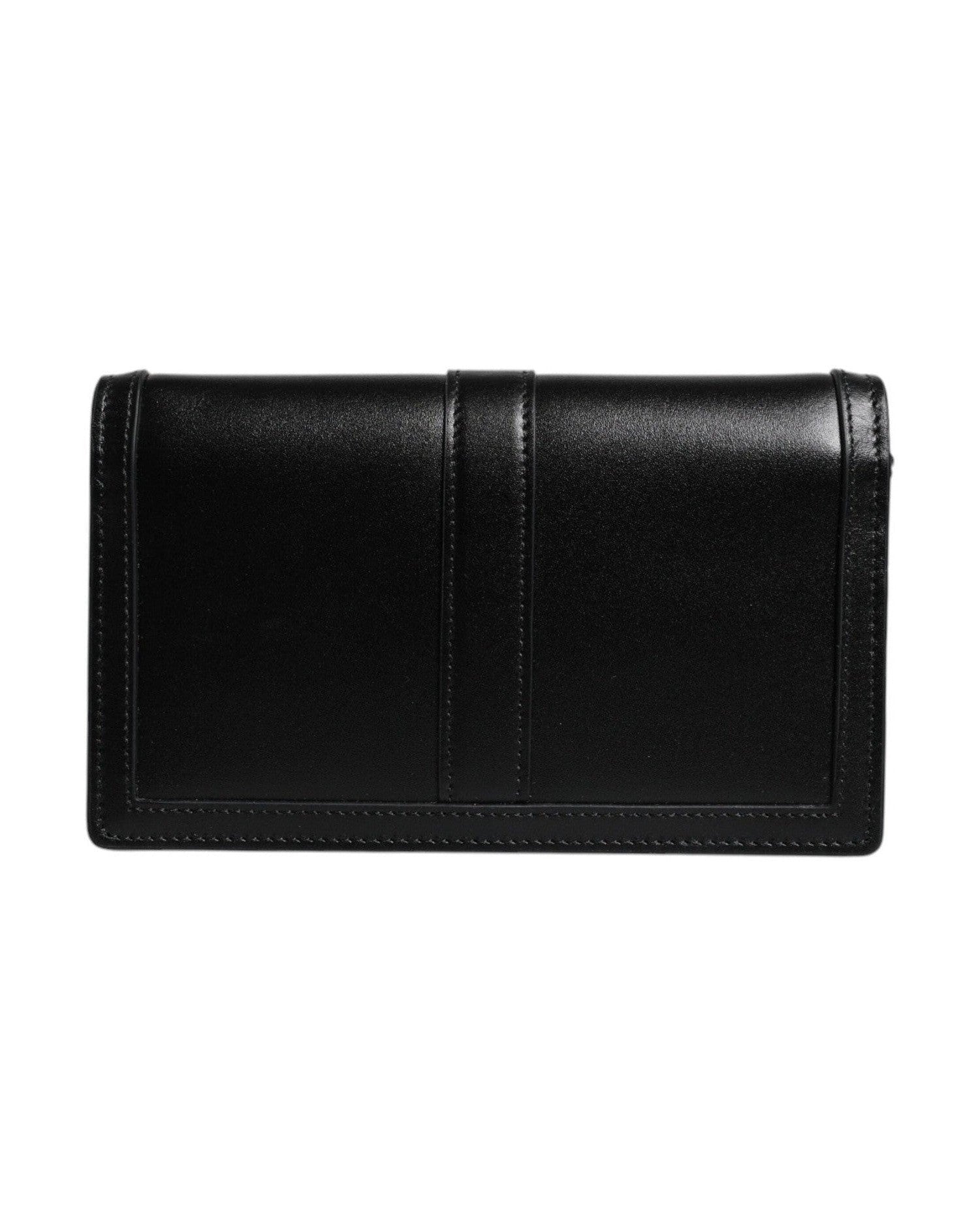 Versace Black Leather Calfskin Chain Strap Shoulder Crossbody Bag Glam Steals