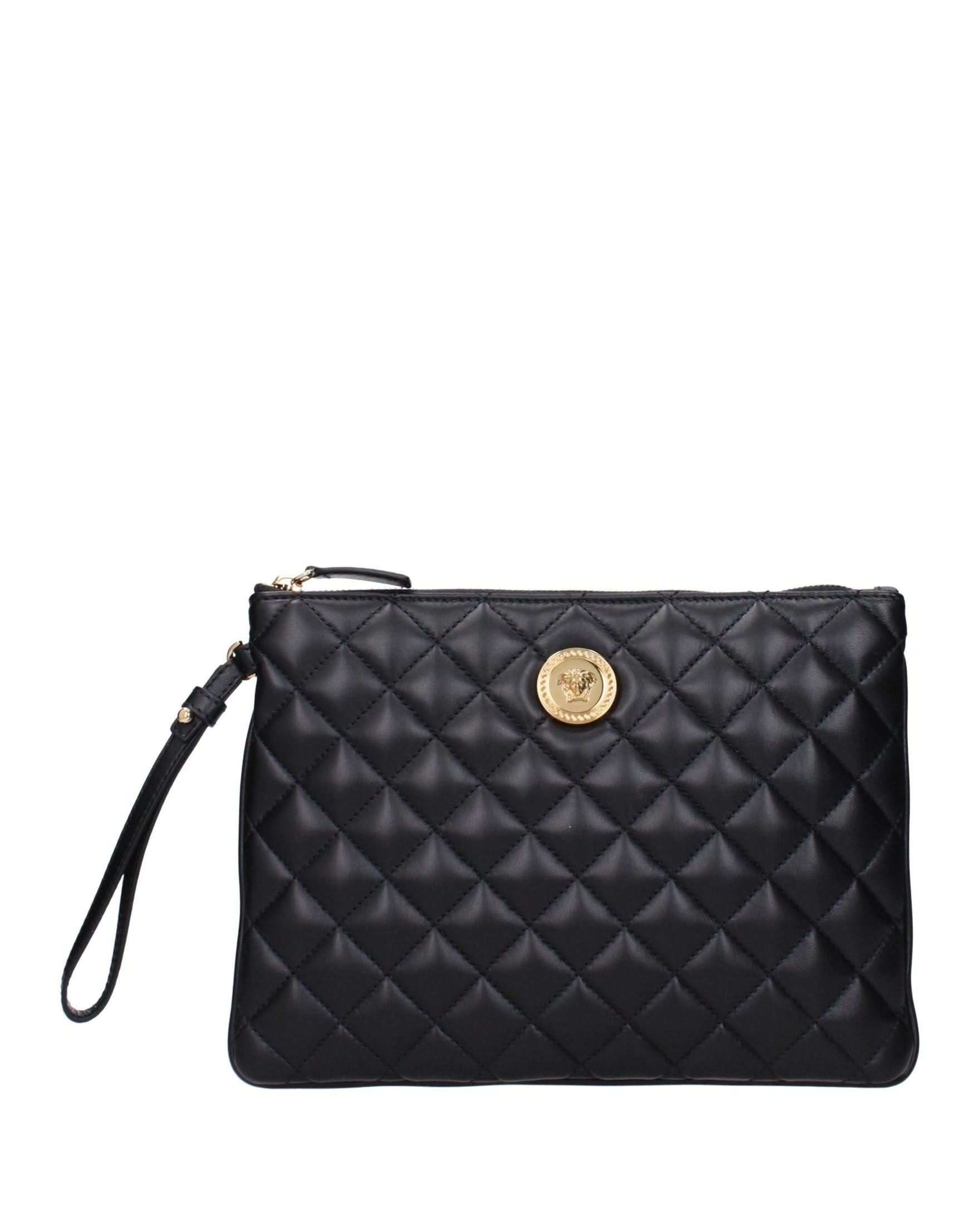 Versace Black Leather Clutch Bag Glam Steals