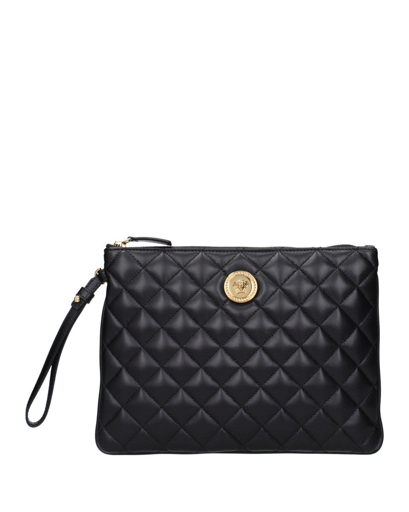 Versace Black Leather Clutch Bag Glam Steals