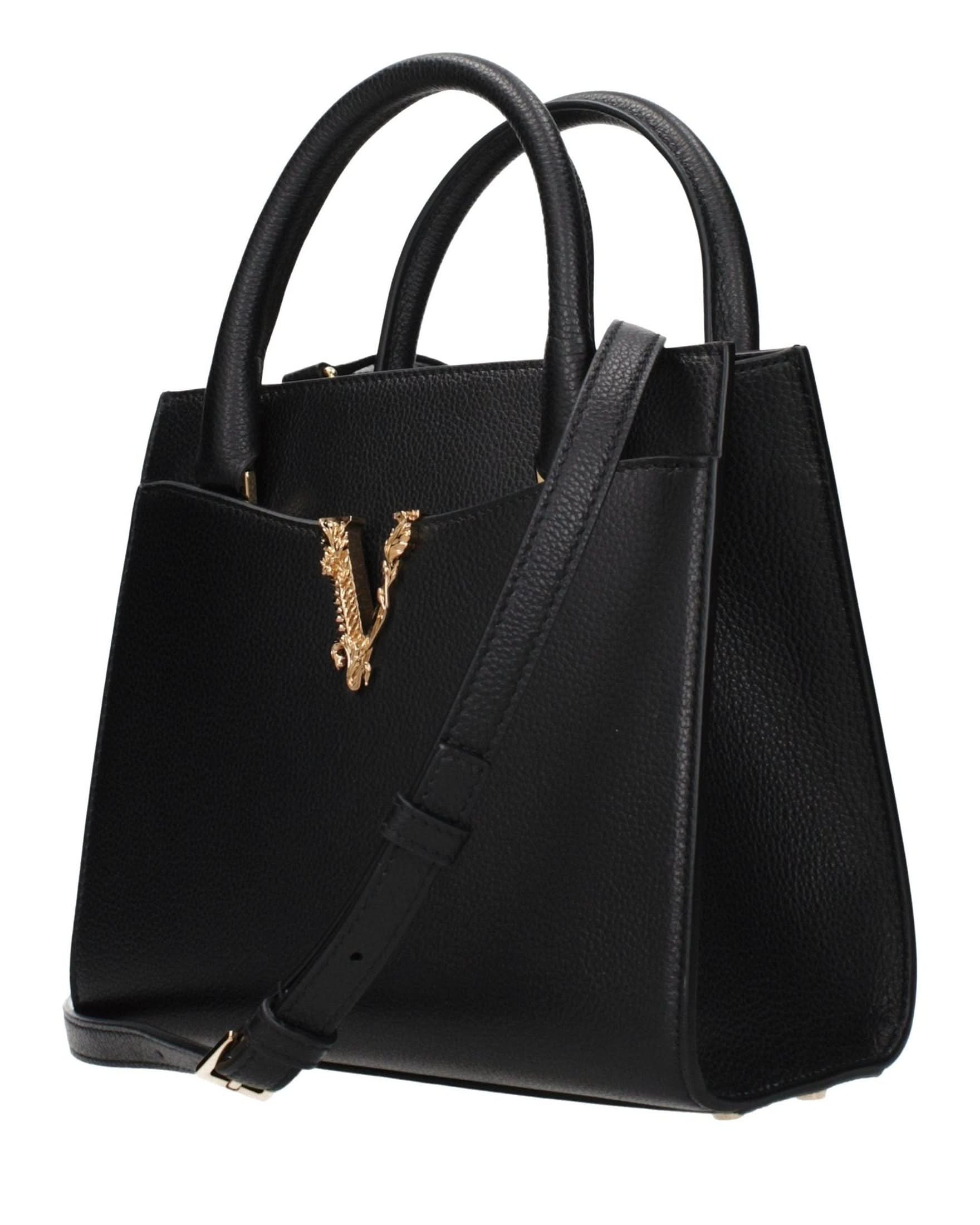 Versace Black Leather Handbag Glam Steals