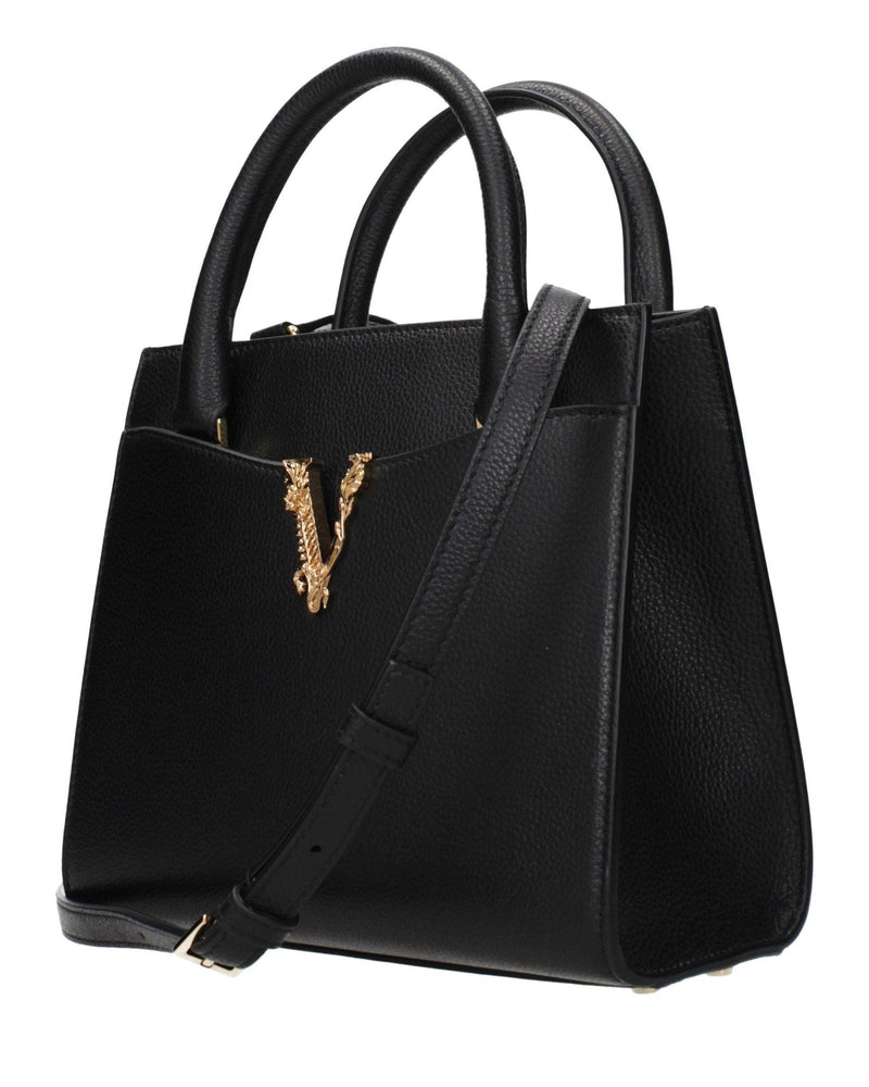 Versace Black Leather Handbag Glam Steals