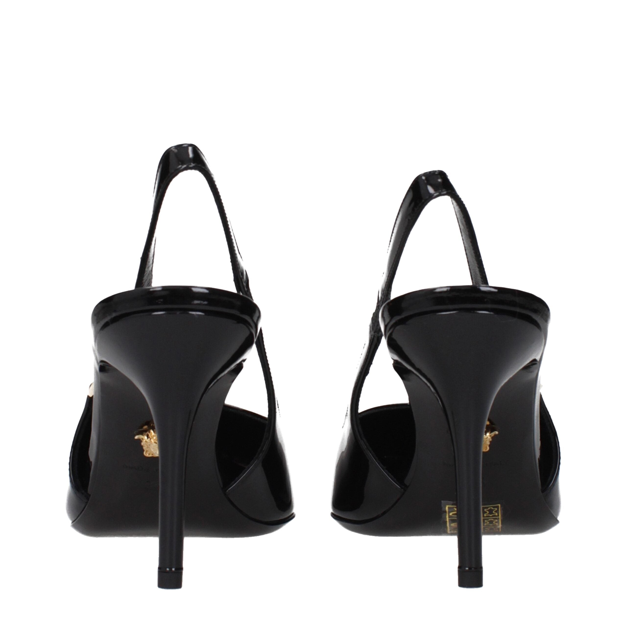 Versace Black Leather High Heel Pumps Glam Steals
