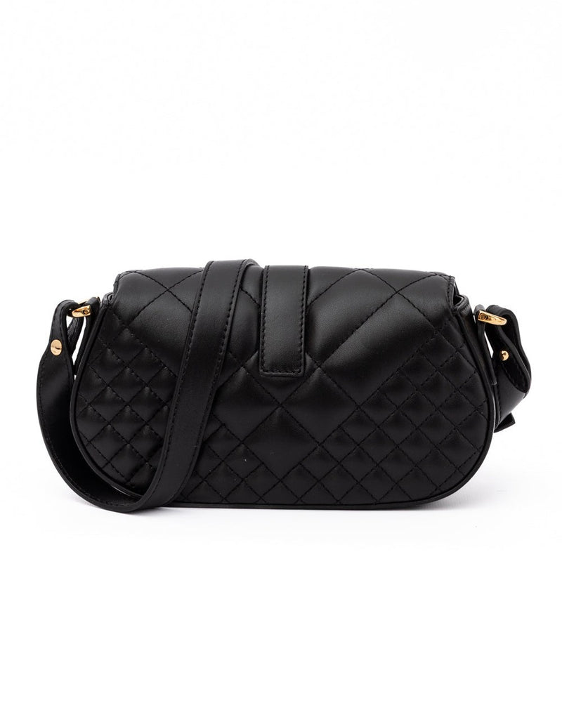 Versace Black Leather Quilted Shoulder Strap Bag Glam Steals