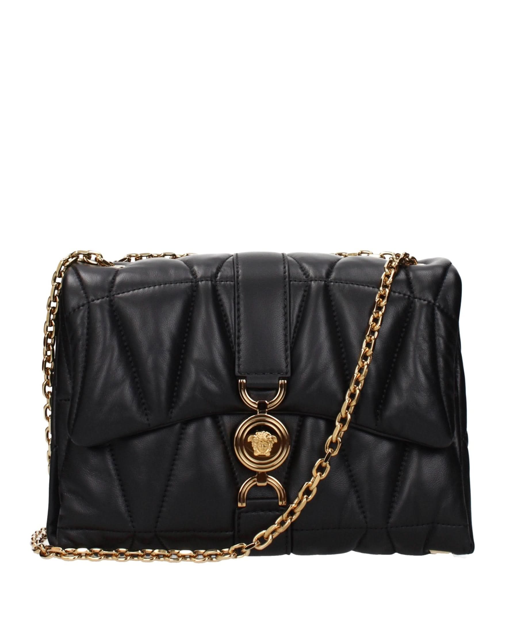 Versace Black Leather Shoulder Bag Glam Steals