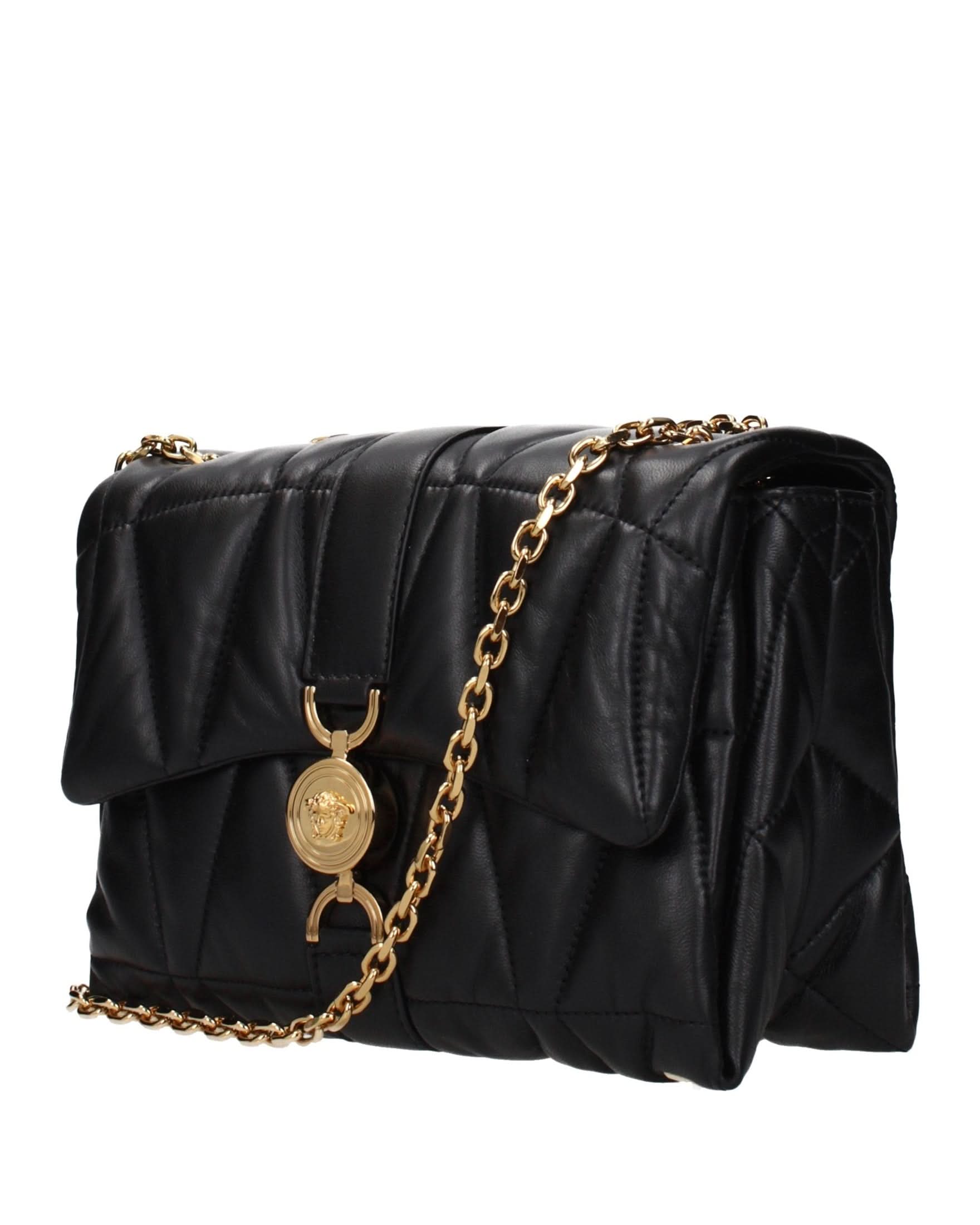 Versace Black Leather Shoulder Bag Glam Steals
