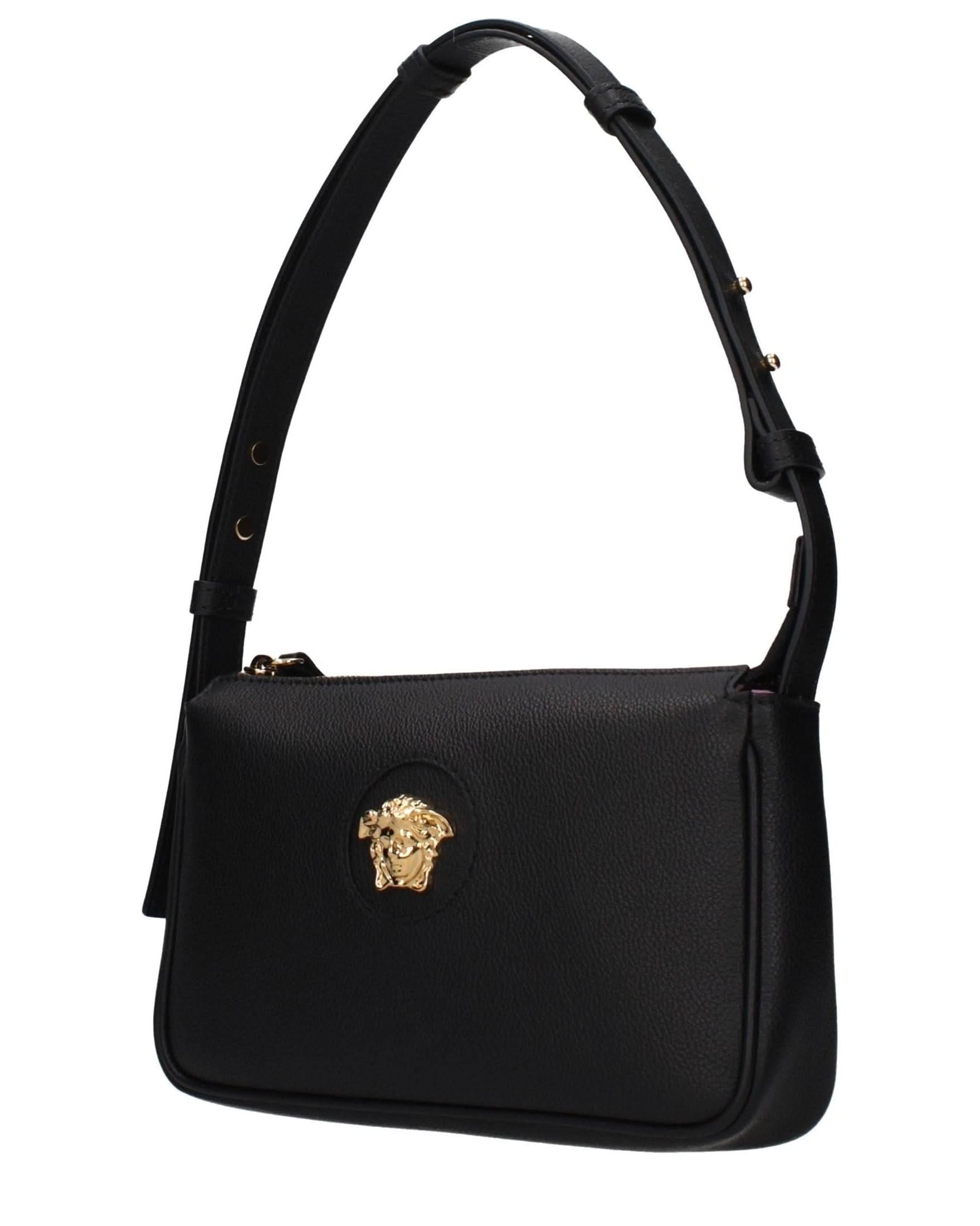 Versace Black Leather Shoulder Bag Glam Steals