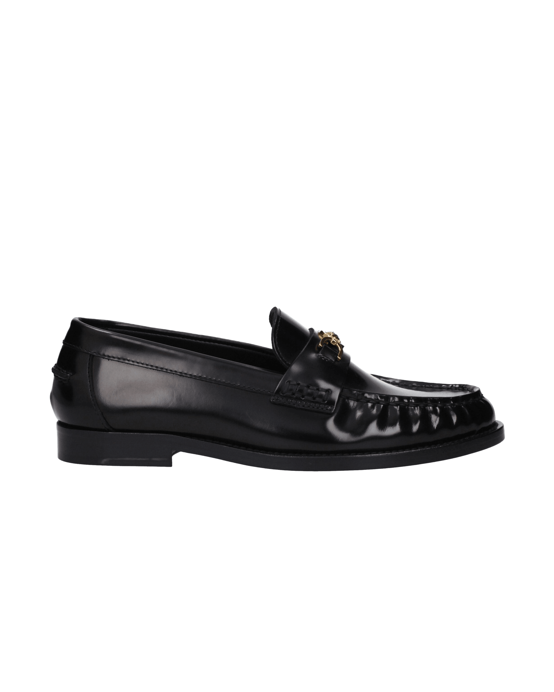 Versace Black Leather Slip On Loafers Glam Steals