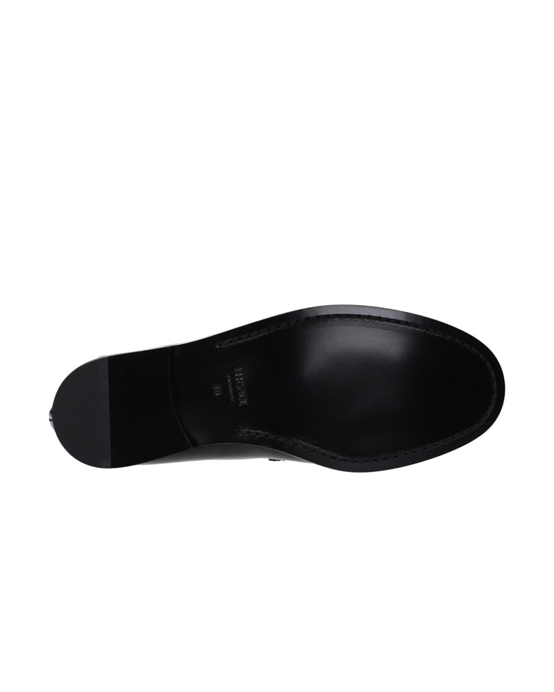 Versace Black Leather Slip On Loafers Glam Steals