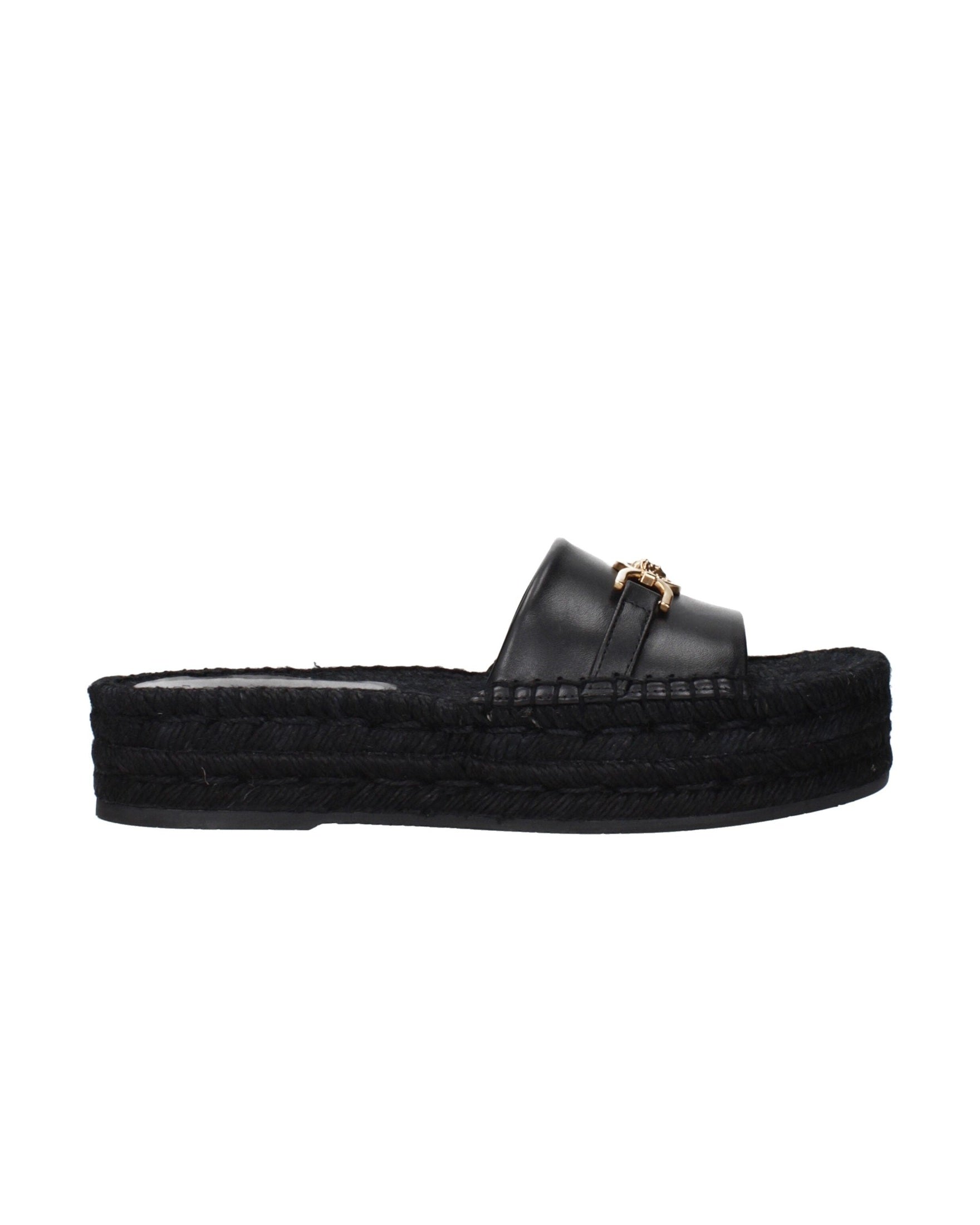 Versace Black Leather Slippers Sandals Glam Steals