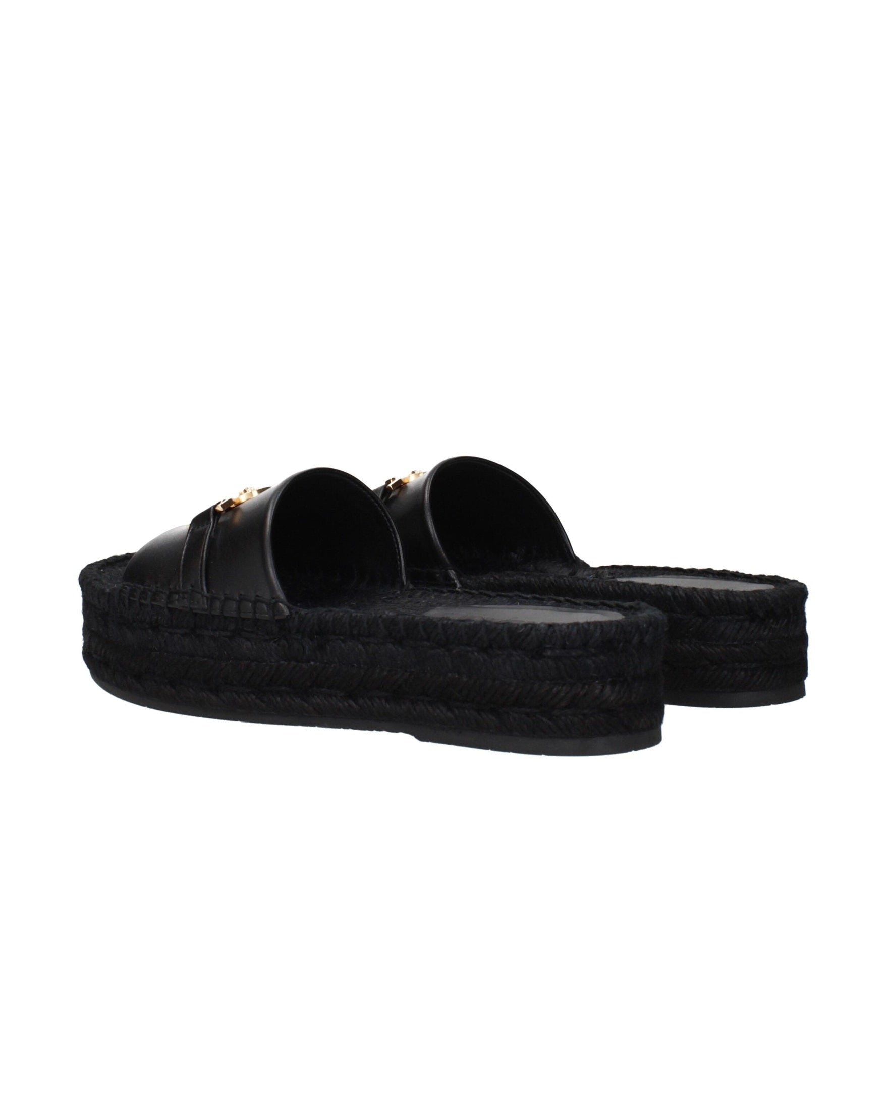 Versace Black Leather Slippers Sandals Glam Steals