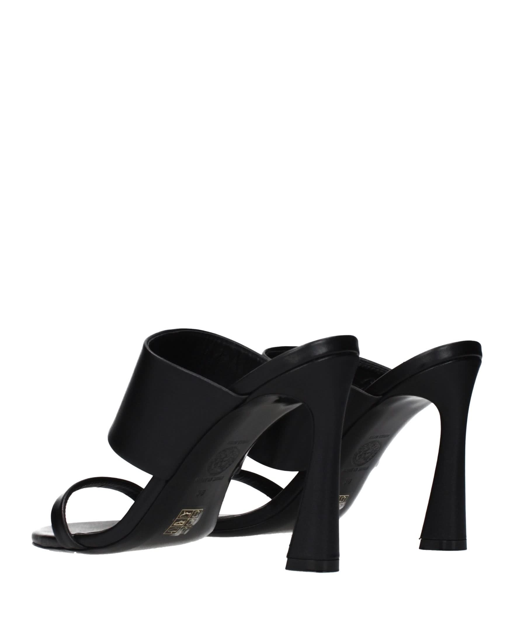 Versace Black Leather Stiletto Heel Sandals Glam Steals