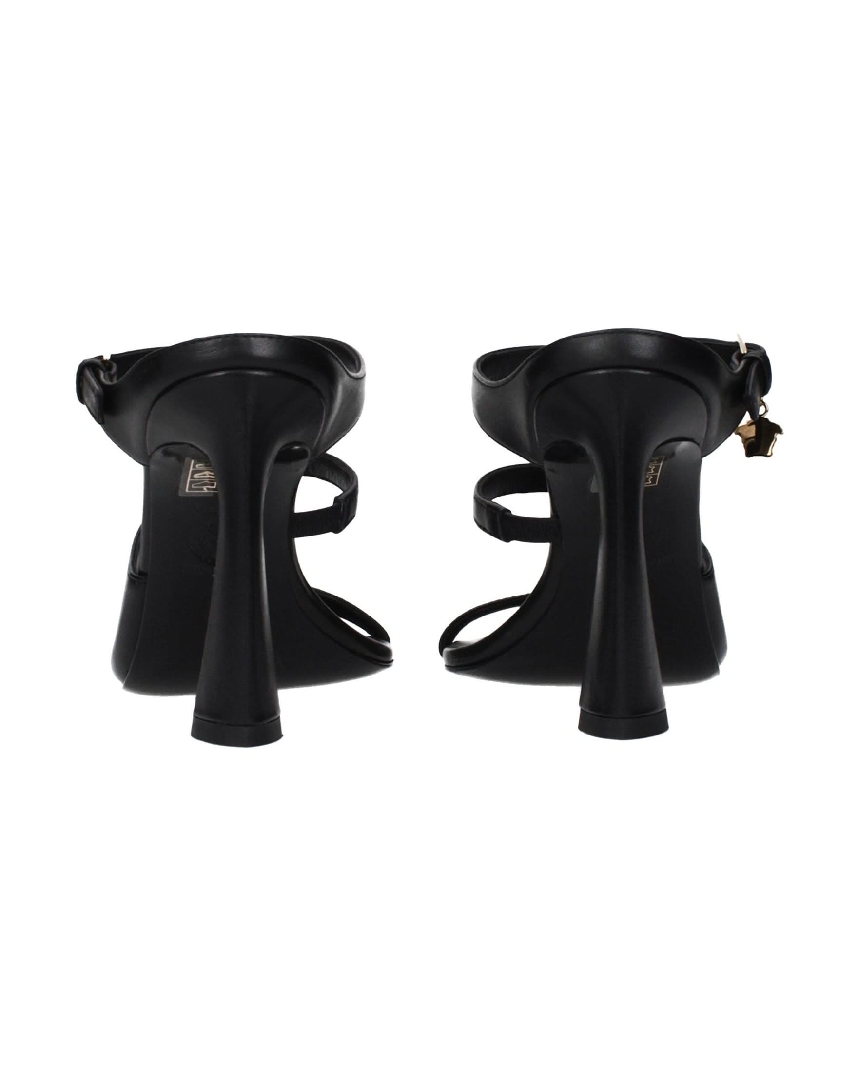 Versace Black Leather Stiletto Heel Sandals Glam Steals