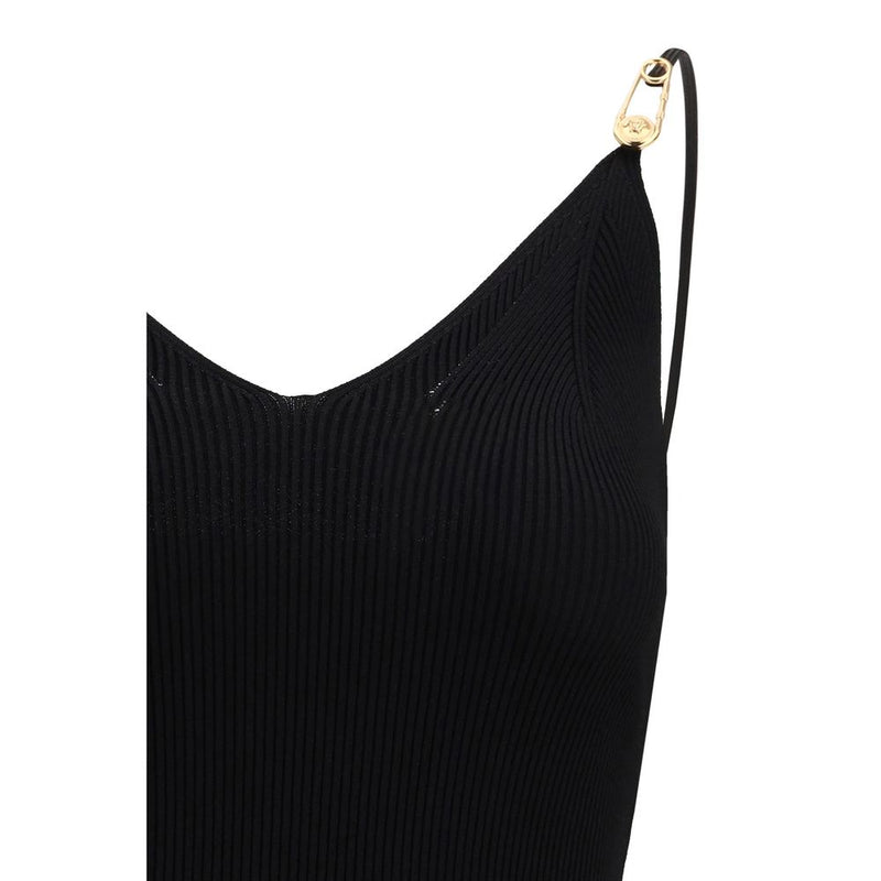 Versace Black Viscose Cocktail Dress Glam Steals