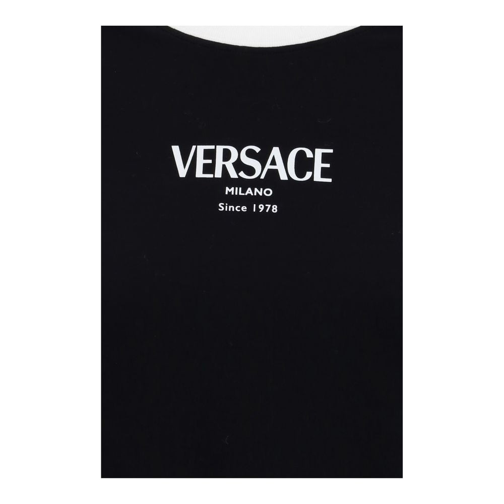 Versace Black Viscose T-shirt Glam Steals