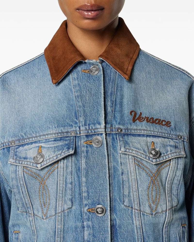 Versace Blue Coat Glam Steals