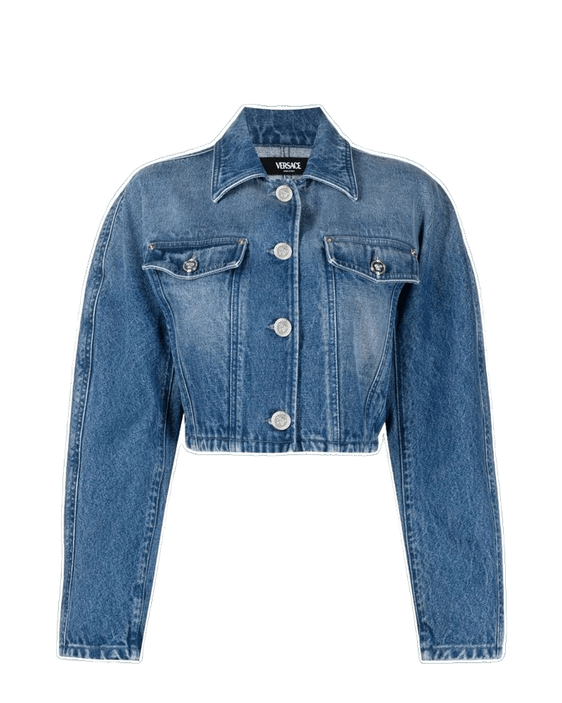 Versace Blue Cotton Denim Jacket Glam Steals