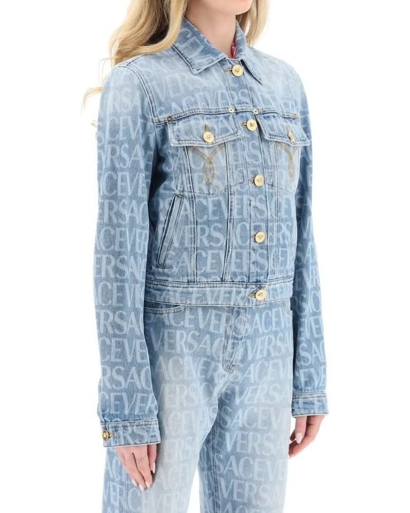 Versace Blue Cotton Denim Jacket 