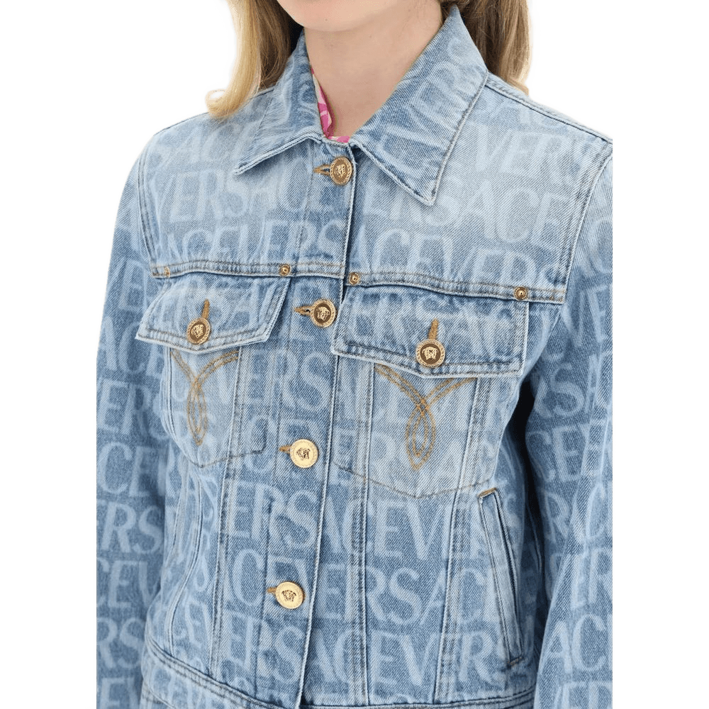 Versace Blue Cotton Denim Jacket Glam Steals