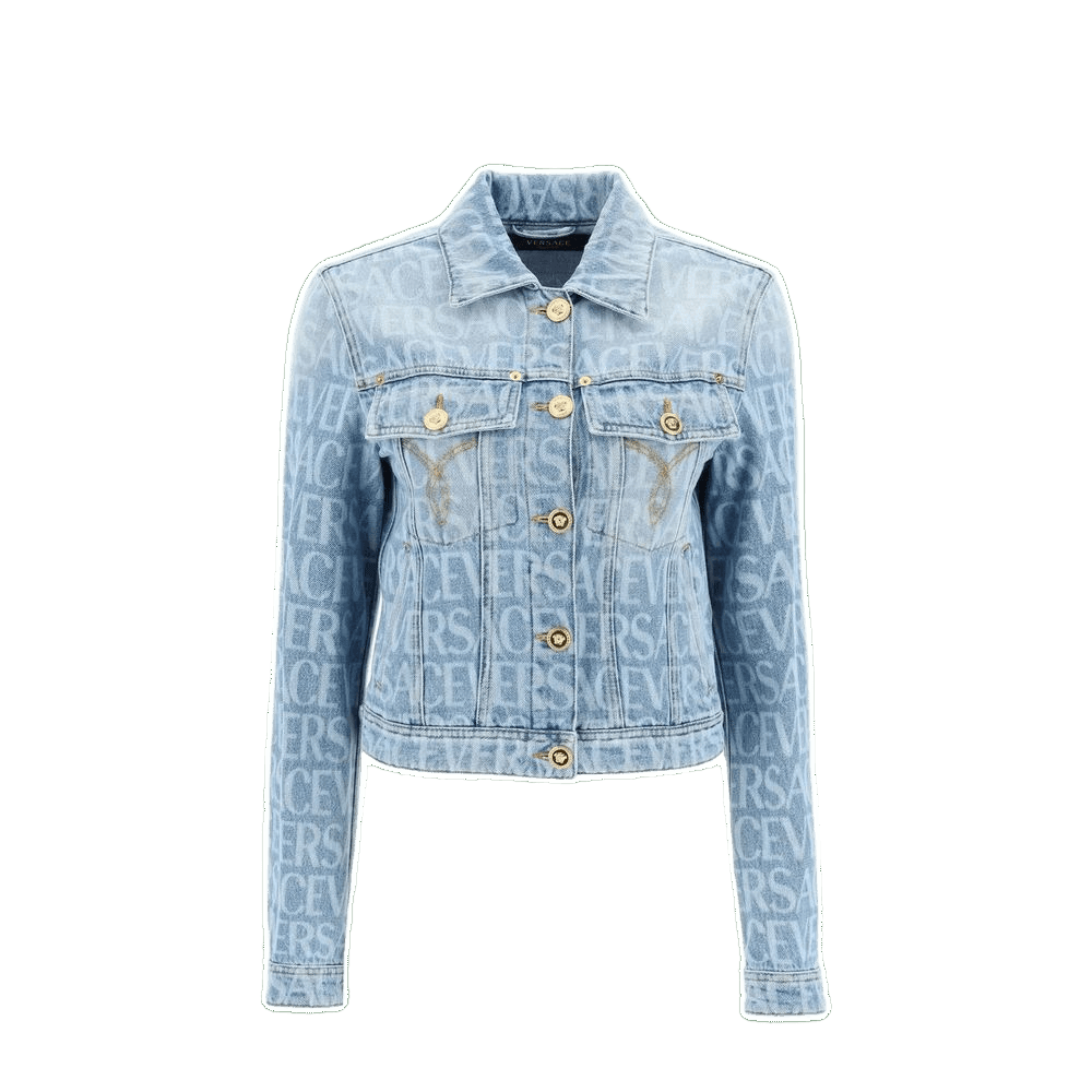 Versace Blue Cotton Denim Jacket Glam Steals