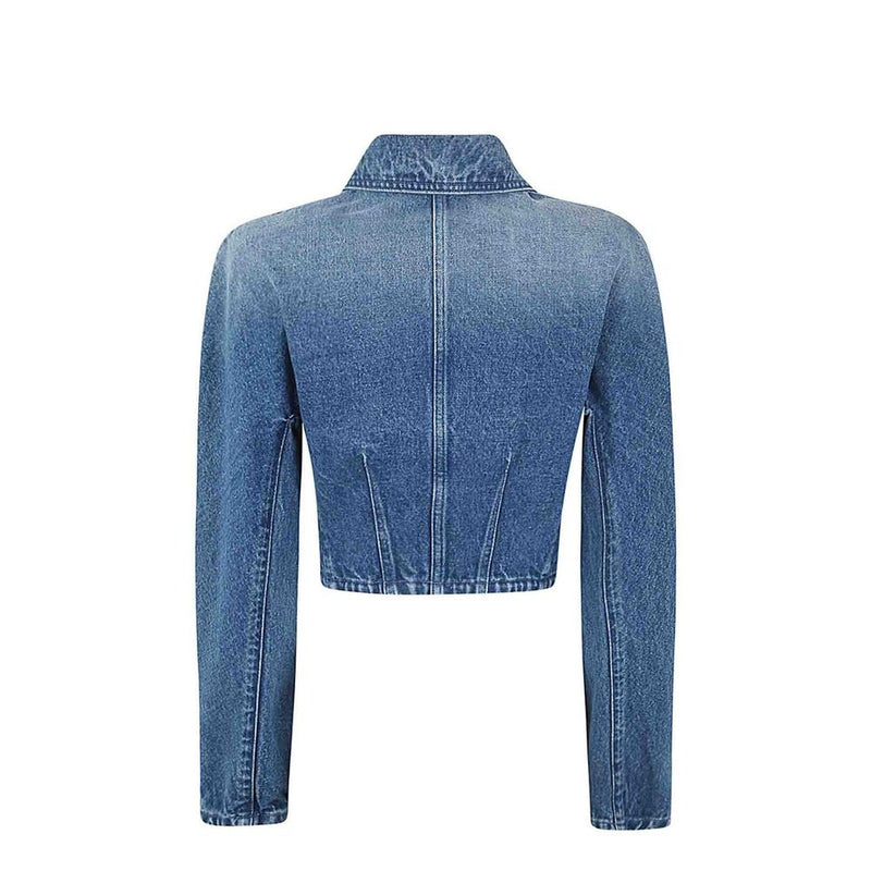 Versace Blue Cotton Jacket Glam Steals