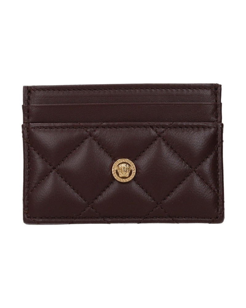 Versace Brown Leather Cardholder Glam Steals