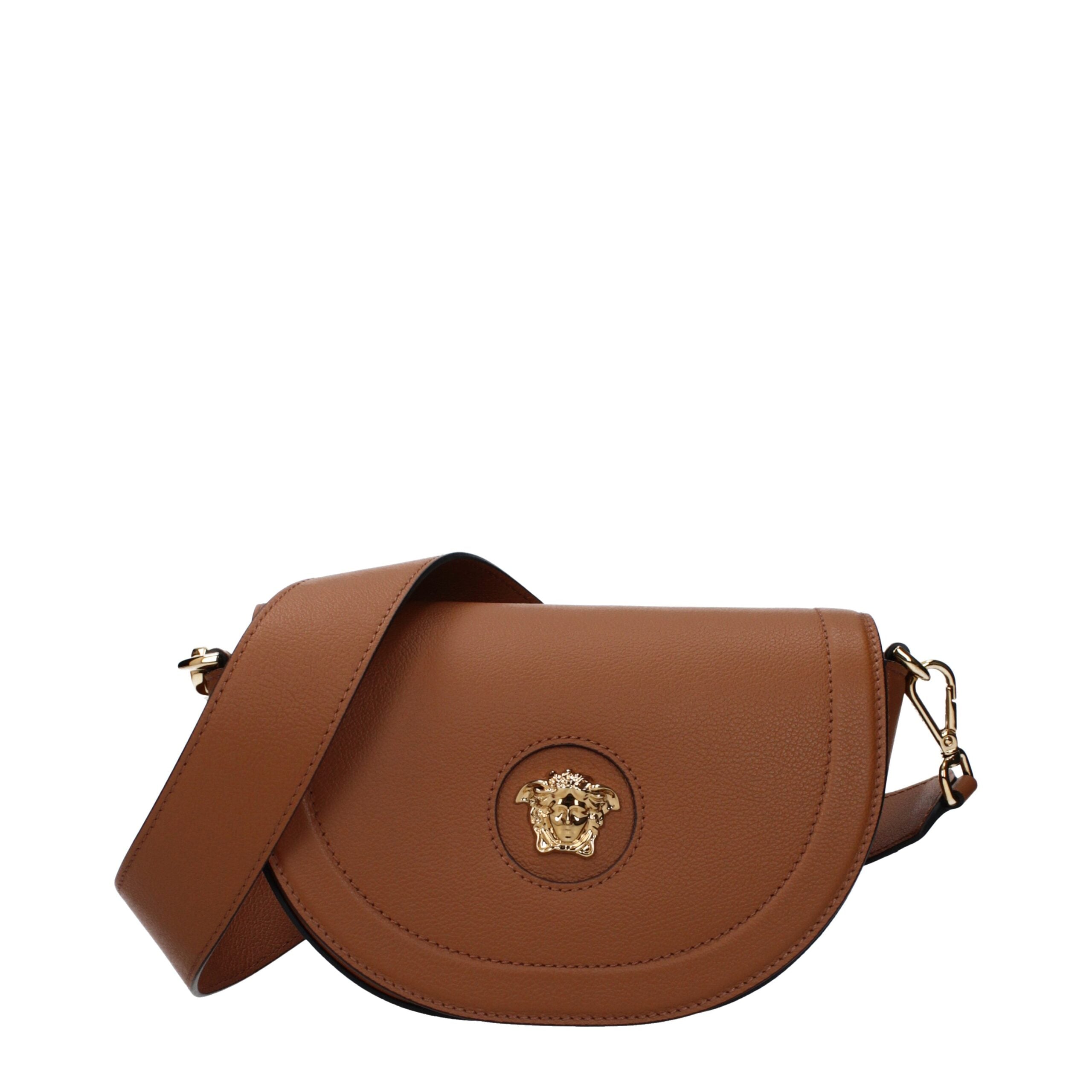 Versace Brown Leather Crossbody Bag Glam Steals