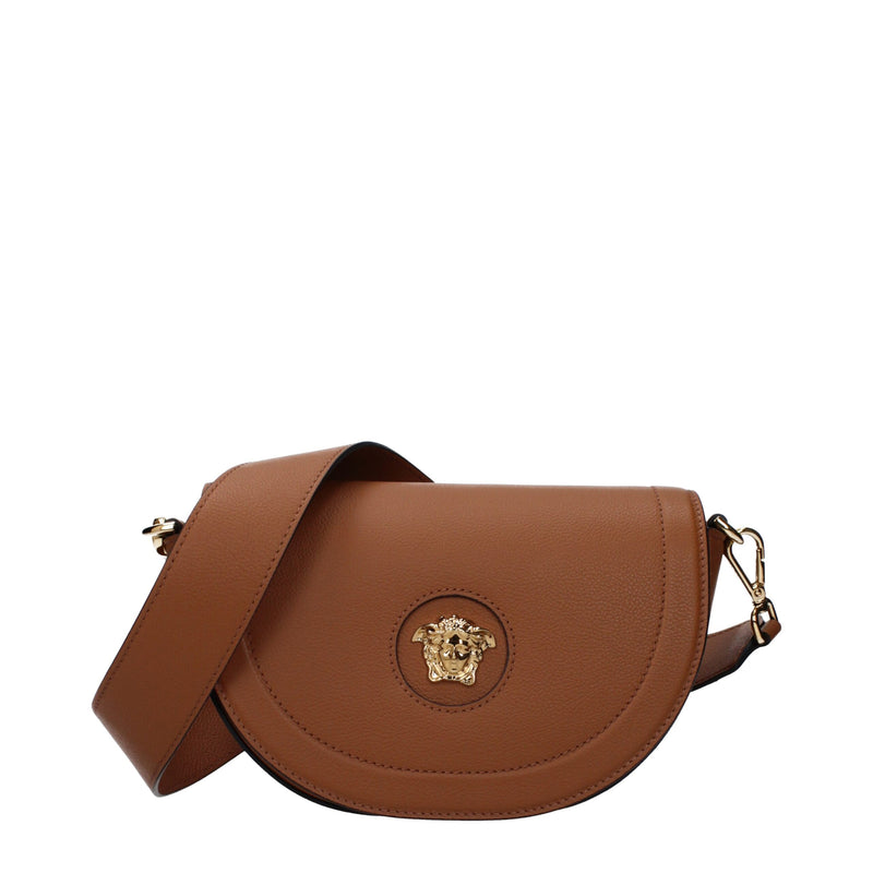 Versace Brown Leather Crossbody Bag Glam Steals