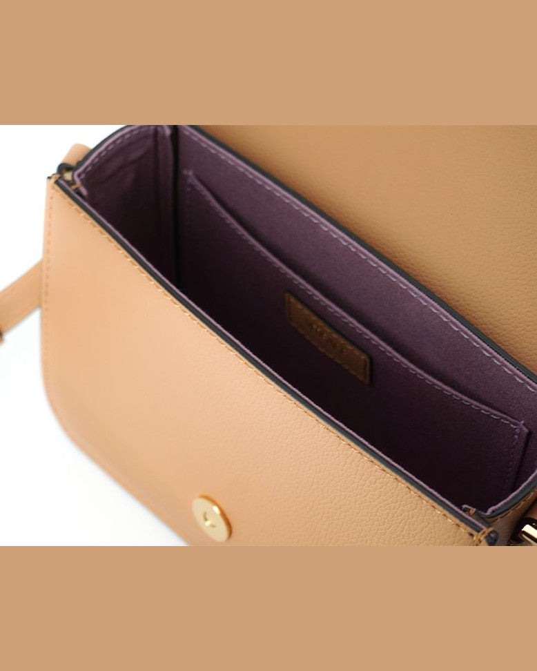 Versace Brown Leather Elegant Calf Shoulder Bag Glam Steals