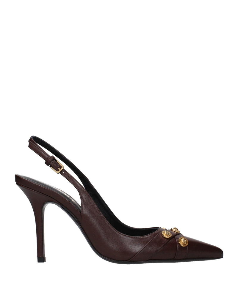 Versace Brown Leather Pumps Glam Steals