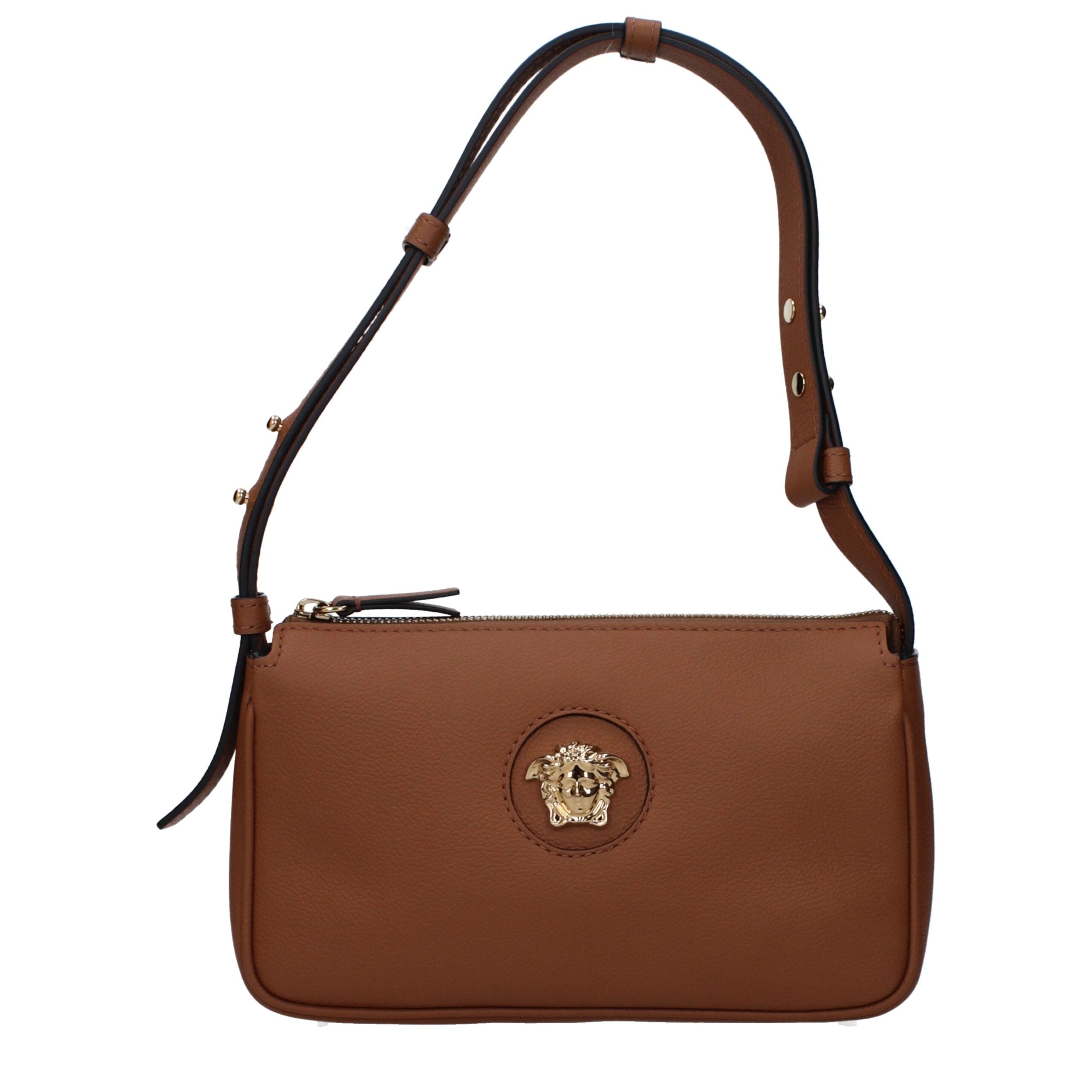 Versace Brown Leather Shoulder Bag Glam Steals