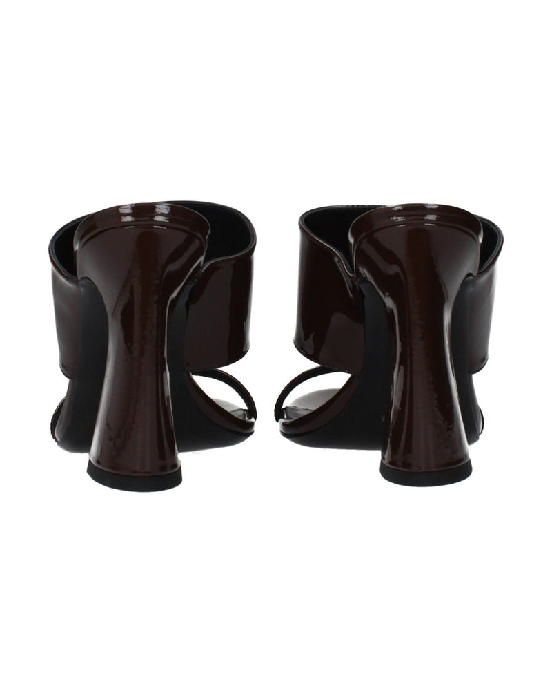 Versace Brown Leather Stiletto Heel Sandals 