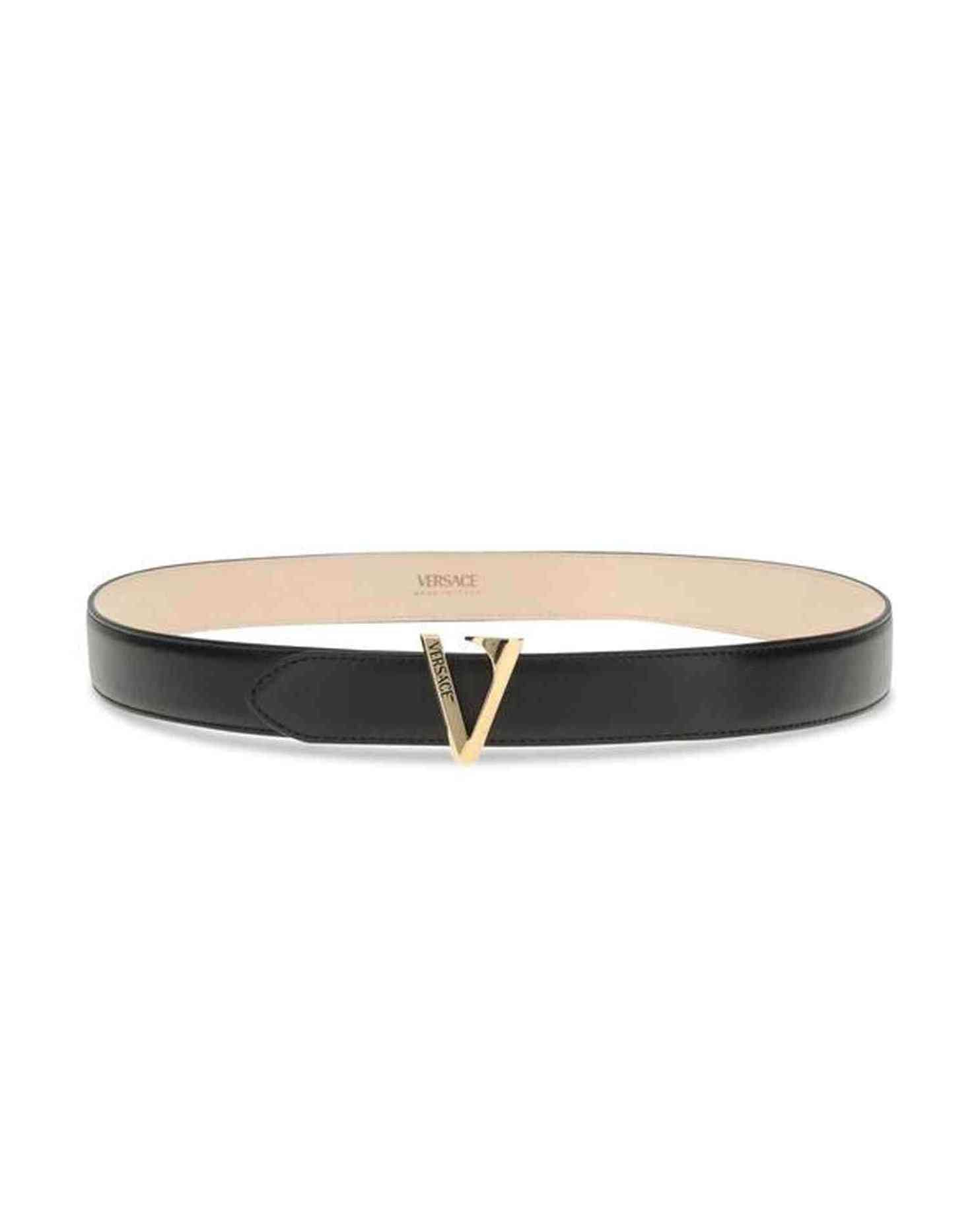 Versace Calfskin V Belt Glam Steals