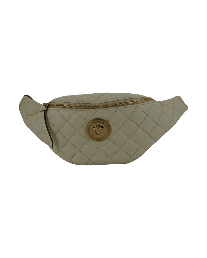 Versace Elegant White Lamb Leather Belt Bag Glam Steals