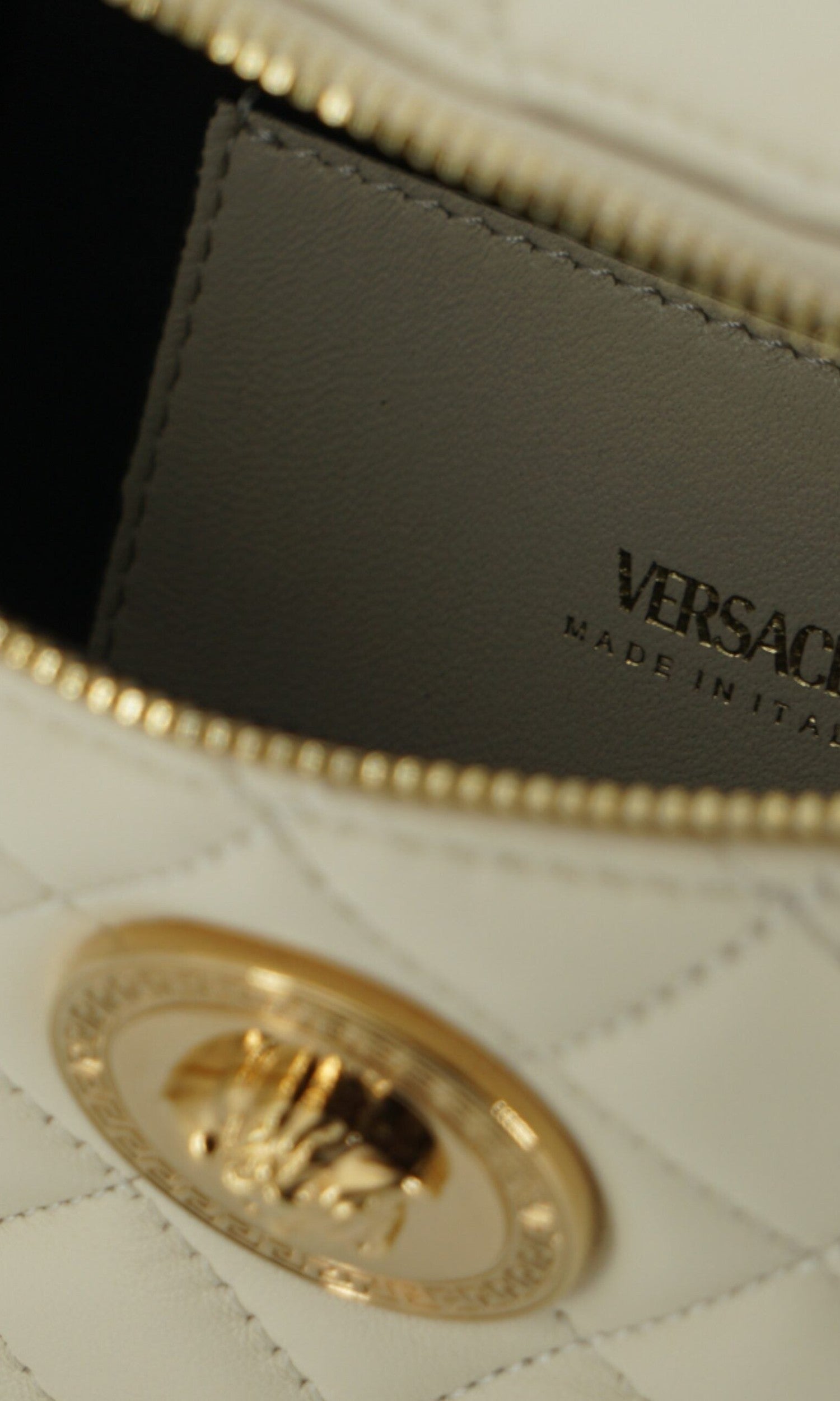 Versace Elegant Lamb Leather Belt White Bag Glam Steals