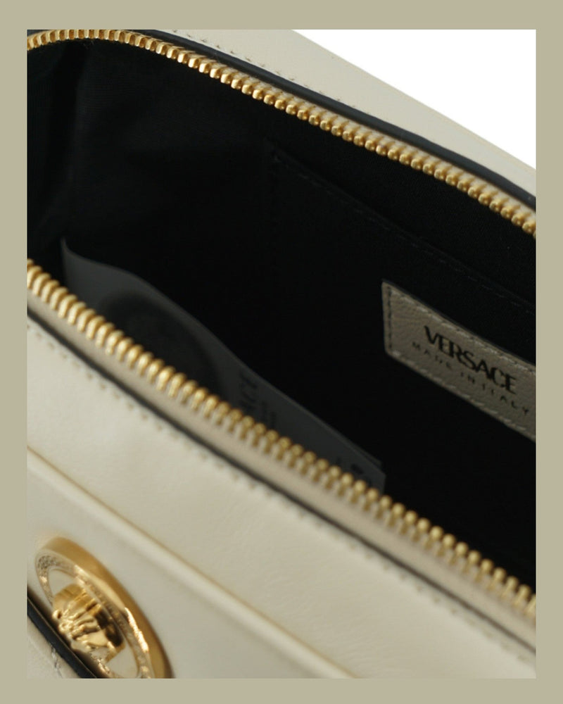 Versace Elegant Lamb Leather Camera White Bag Glam Steals