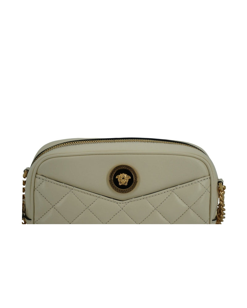 Versace Elegant Lamb Leather Camera White Bag Glam Steals