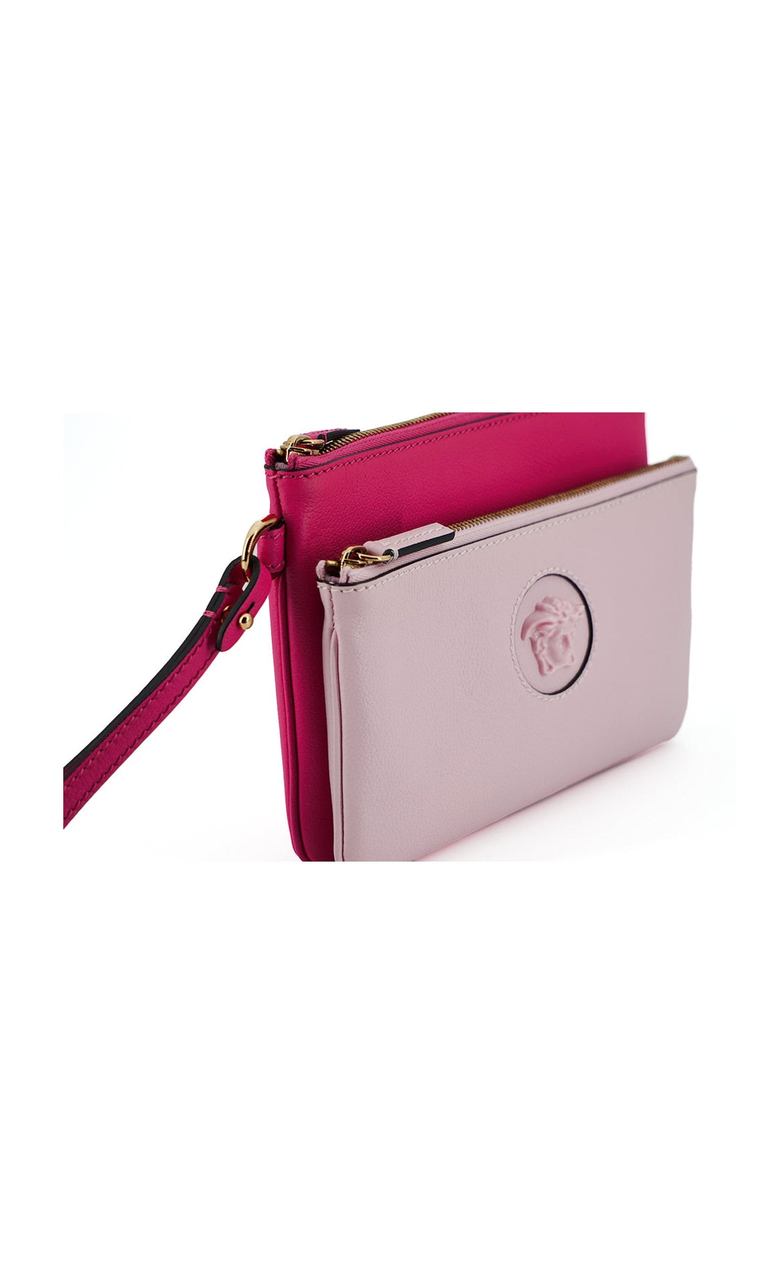Versace Elegant Leather Pouch Pink Clutch Glam Steals