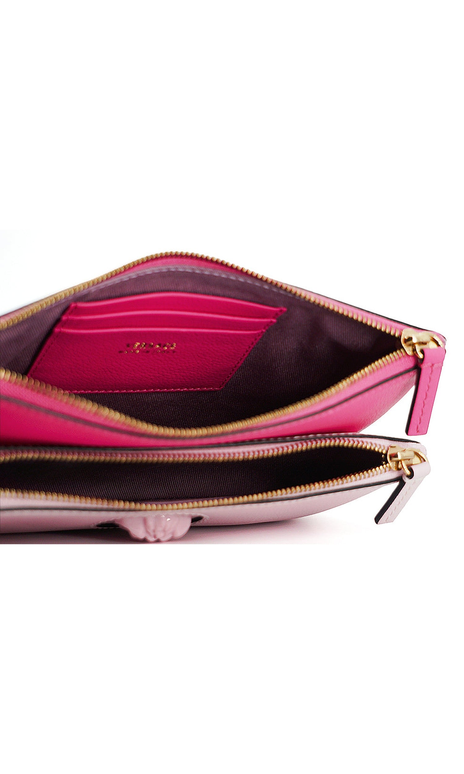Versace Elegant Leather Pouch Pink Clutch Glam Steals
