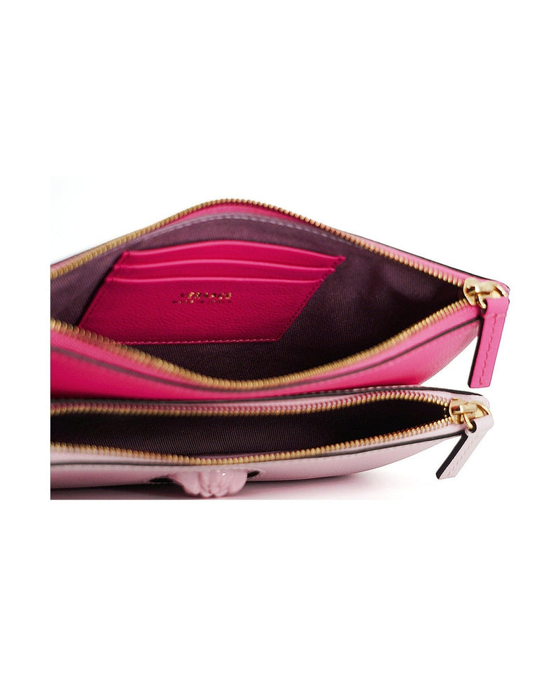 Versace Elegant Leather Pouch Pink Clutch Glam Steals