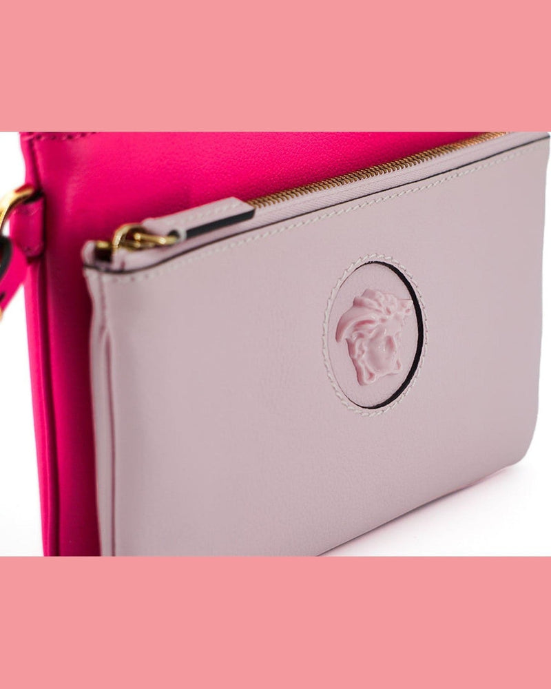 Versace Elegant Leather Pouch Pink Clutch Glam Steals