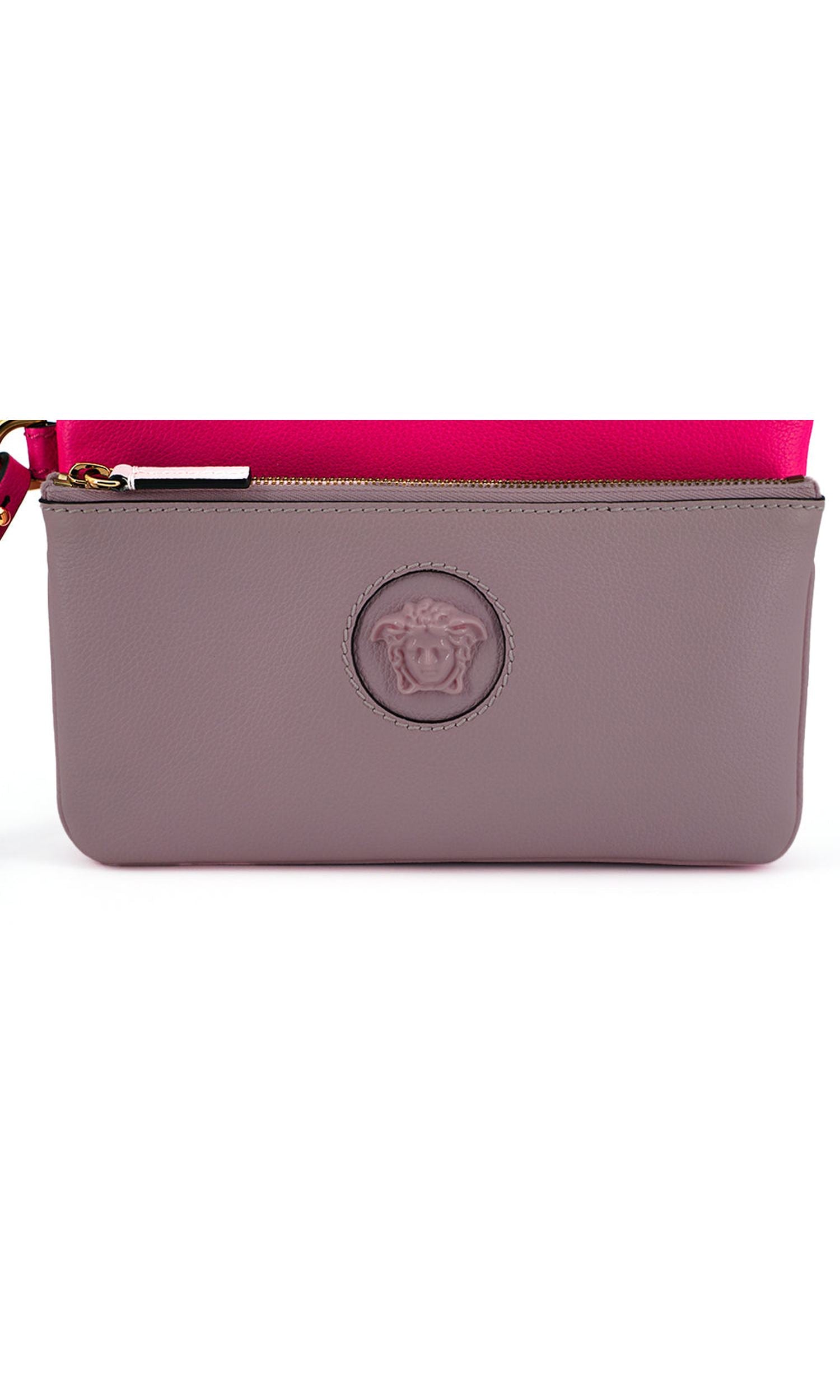 Versace Elegant Leather Pouch Pink Clutch Glam Steals
