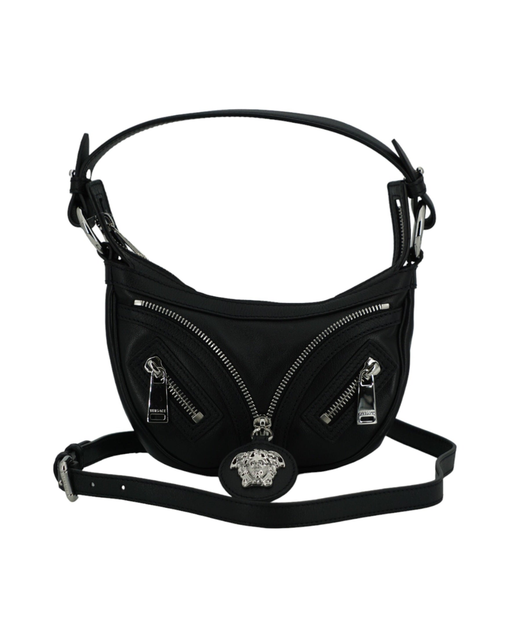Versace Elegant Mini Hobo Shoulder Black Bag Glam Steals