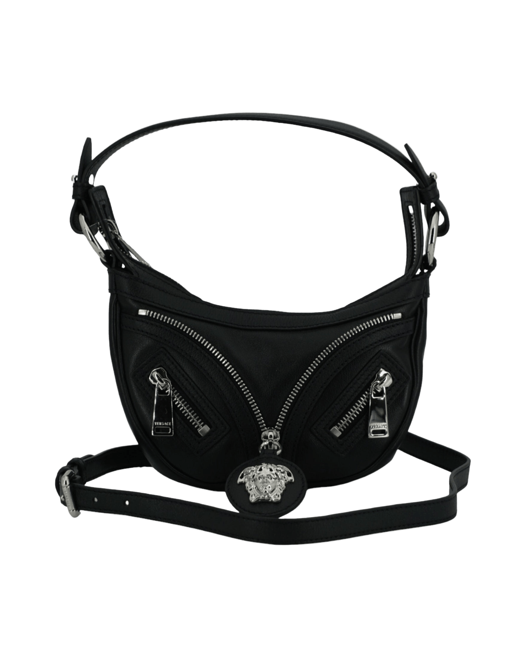 Versace Elegant Mini Hobo Shoulder Black Bag Glam Steals
