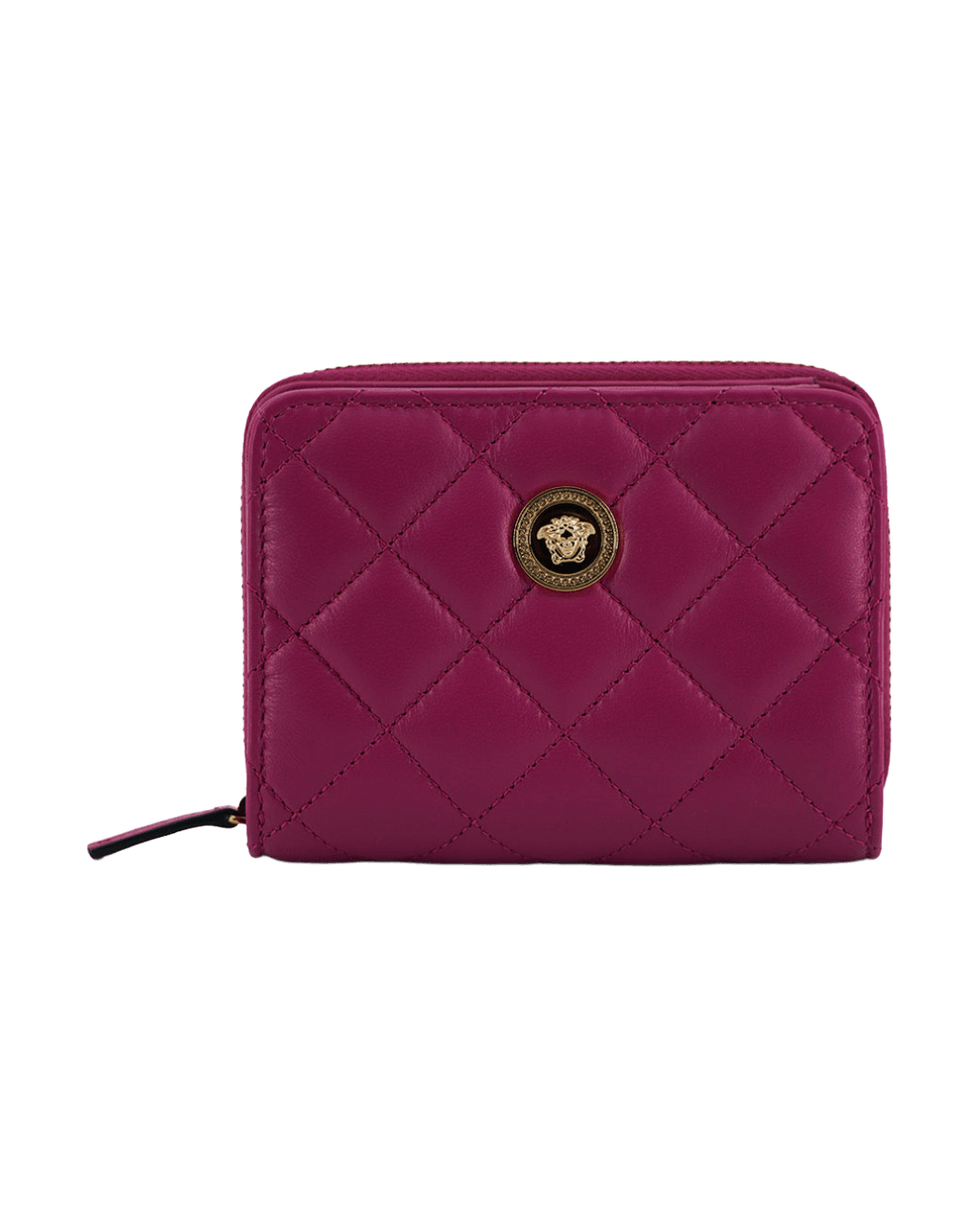 Versace Elegant Quilted Leather Purple Wallet Glam Steals